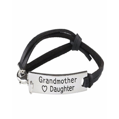 Grandmother Love Daughter Leather Strap Bracelet