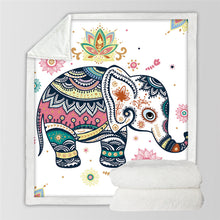 BeddingOutlet Soft Cozy Velvet Plush Throw Blanket Rainbow Elephant Modern Line Art Sherpa Blanket for Couch Throw Travel