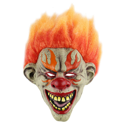 Halloween Cosplay Mask Horrific Mask Creepy Terrifying Toothy Flame Clown Mask