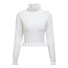 Simplee Ruffle knitted sweater female Butterfly sleeve winter 2018 slim fit pullover streetwear jumper pull femme peplum top