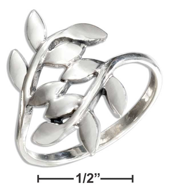 Sterling Silver Bypass Leaf Ring