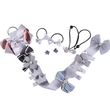 Baby Girls Hair Tie Ribbon Bow Clips Barrettes Hair Accessory Set for Newborn Toddler Children 18Pcs Gift Box Silver