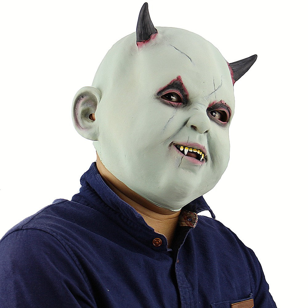 Latex Full Head Toothy Monster Mask Scary Creepy Devil Mask for Halloween Masquerade Costume Cosplay Party Props